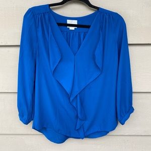 Maeve for Anthropologie blue 3/4 sleeve blouse